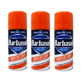 Barbasol Shave Cream 7 Ounce (Sensitive Skin, Pack of 3)