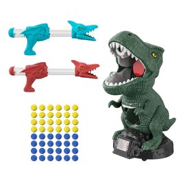 Dinosaur Toys Shooting Games for Boys 3 4 5 6 Years Old Movable Shooting Target Toy with 2 Pump Guns & 48 Foam Balls Outdoor Indoor Game Toy for Kids Ages 3-5 4-6 6-8 Toddlers Birthday Christmas Party