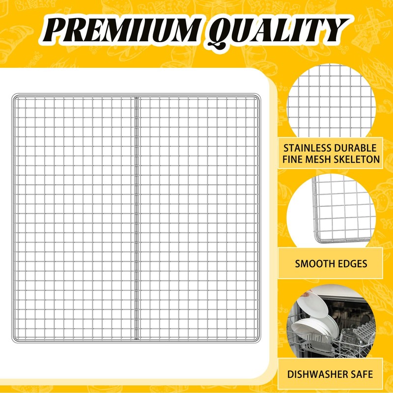 Yaocom 4 Pcs 13.5 x 13.5 Inch Fryer Screen Stainless