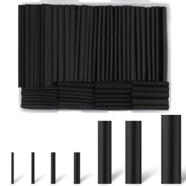 Rindion 127PCS Heat Shrink Tubing Kit, 2:1 Ratio Adhesive Lined, Marine Grade Industrial Heat Shrink Tubing, Long Lasting Insulation Wire Shrink Wrap Tubing- Black