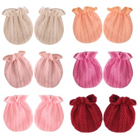 DRESHOW Newborn Baby Mittens Toddler Gloves No Scratches Mittens Cotton Gloves for 0-6 Months, 6 Sets Baby Mittens Mt02-10