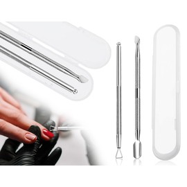 KAPSING Boxed Pro Pusher Cuticle Pusher Kit Stainless Steel Cuticle Remover Compatible with Manicure, Pedicure, Nail Cleaning Gel