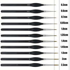 Xolixorium 11Pcs Fine Detail Paint Brush | Reinforced Miniature Painting Brushes for Military Models, Anti-Bending Micro Detail Paintbrushes with Double Ferrule Design