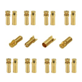 Amass 20Pair 3.5Mm Gold Bullet Banana Plug Connectors Male Female for Battery ESC Mot