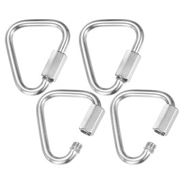 M METERXITY 4-Pack Quick Chain Link Connector, M5 3/16" 316 Stainless Steel Triangle Locking Repair Chain Links for Swing/Camping/Hiking/Backpack, Twist Key Ring Screw Chain Link [Silver]