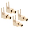 KOMBIUDA 4pcs Right Angle Banana Plug Clips Plated Speaker Connector