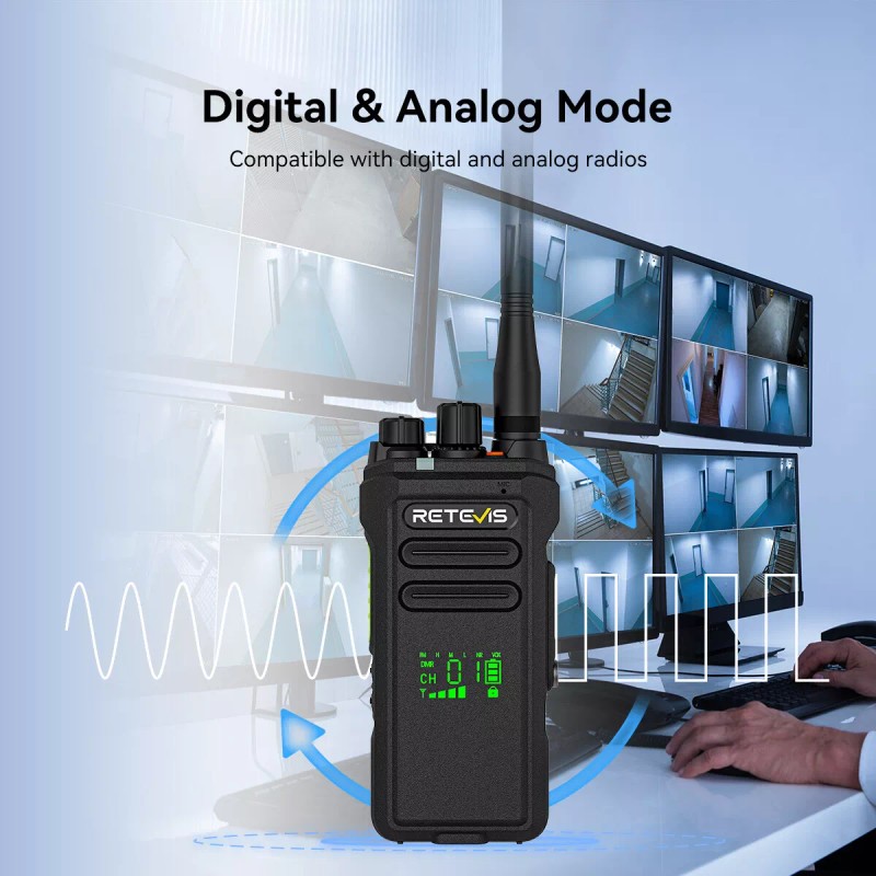 Retevis NR30D DMR IP67 AES256 ARC4 Noise Cancelling UHF Two
