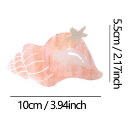 Fantasy Pink Conch Hair Clips,Novelty Acetate Sea Hair Clip,Small Claw Clips for Women