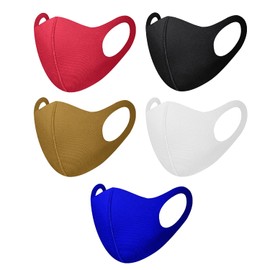 HD Novelty Pack of 5 Face Mask Washable Reusable Dustproof Cloth Mouth Cover Covering For Women Outdoors Indoors Cycling (5, Multi Color)