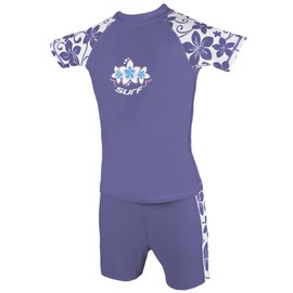 Kidz Swimmers Girls UV Sun Protection Rash Vest and Swim Shorts UPF 50+ Very Peri Purple (13-14 Years)
