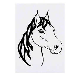 'Horse's Face' Temporary Tattoo - Water Resistant, Skin-Safe, Non-Toxic Transfer (TO00017208)