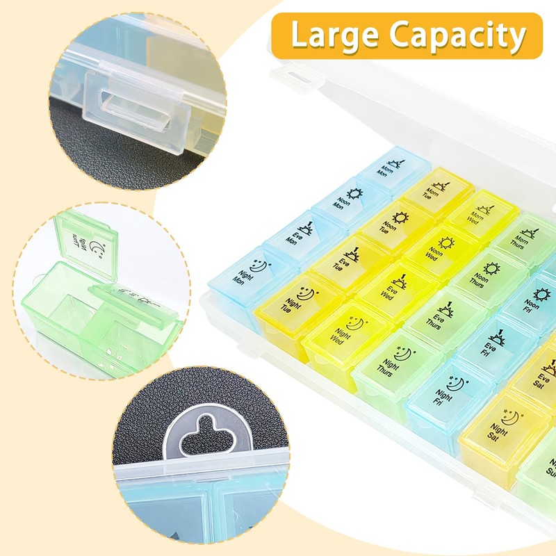 Large Pill Box, Pill Organiser Tablet Organiser Pill Boxes 7