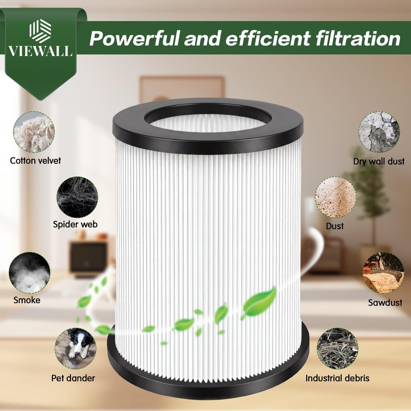 2 Pack VF4000 Replacement Filter, Standard Wet/Dry Vac Filter Vf4000