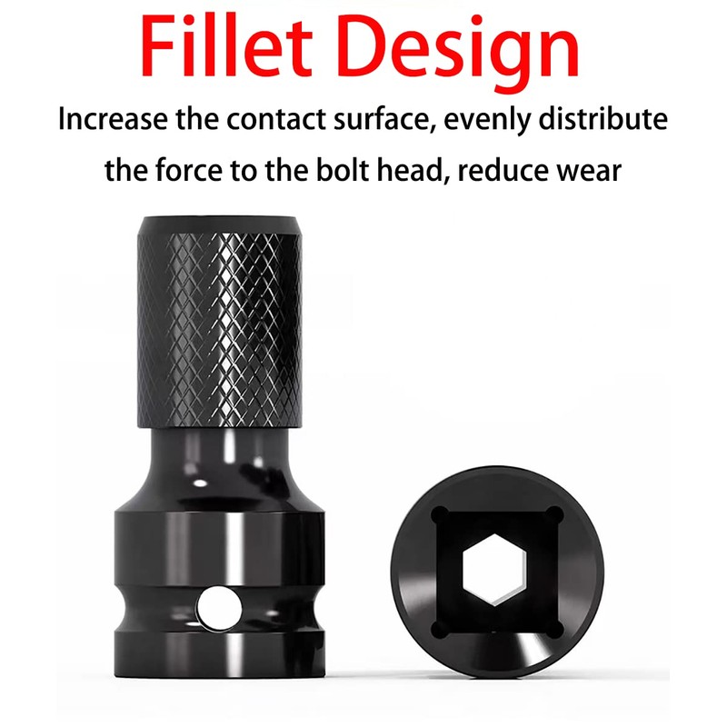 2PCS 1/2 inch Square Drive to 1/4 inch Hex Female
