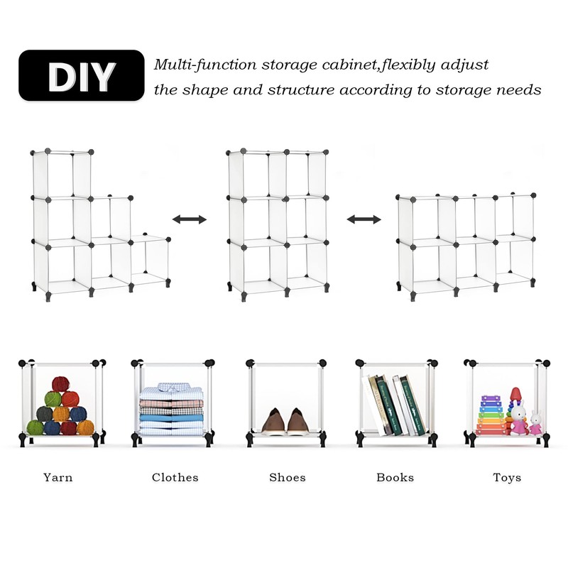 AWTATOS Closet Organizer 6 Cube Closet Storage Shelves DIY Stackable
