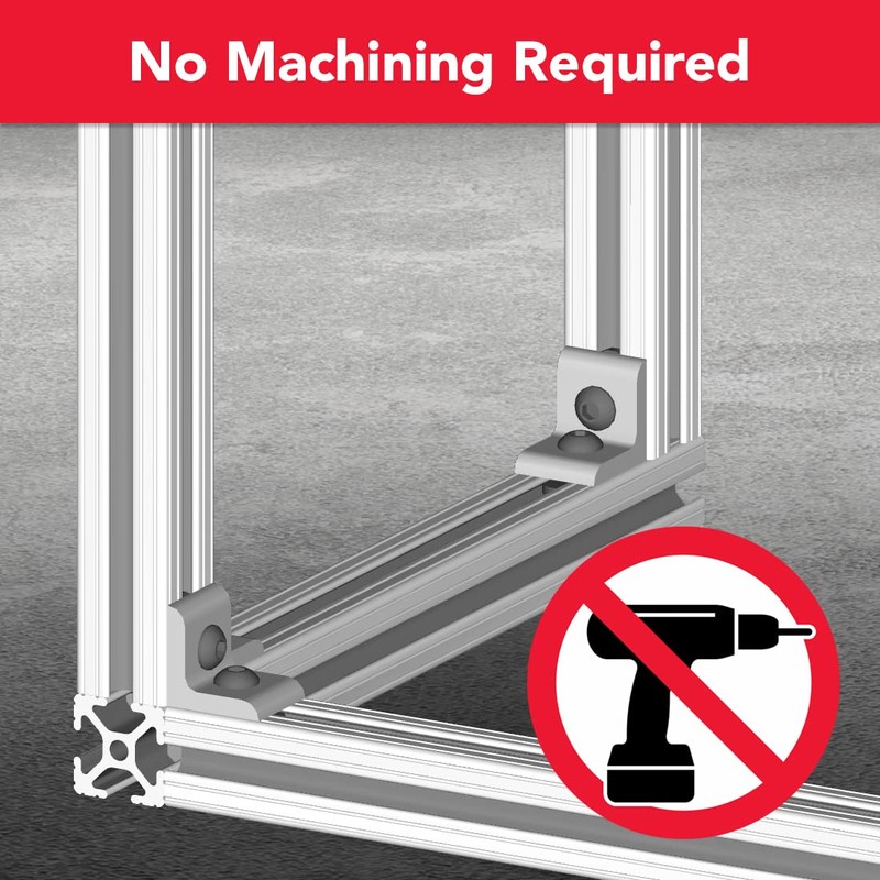 8020, 4119, 10 Series Aluminum 2 Hole Inside Corner Bracket