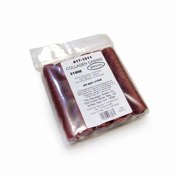 The Sausage Maker - Mahogany Collagen Sausage Casings, 21mm (7/8")