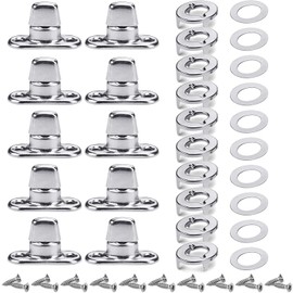 Gisafai 10 Sets Canvas Twist Lock Fasteners, Turn Button Fasteners, Eyelet and Stud Mounting Screws for Canvas Marine Fastener Turn Buttons