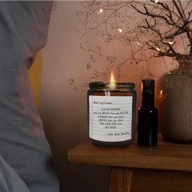 Mancheng-zi Cousin Gifts Scented Candles, Best Cousin Gifts for Women, Gifts for Cousins Female, Cousin Gifts from Cousin, Dear My Cousin Scented Candles