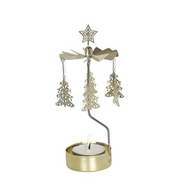 Maia Gifts Christmas Tree Gold Tea Light Rotary