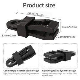 12 PCS Heavy Duty Tarpaulin Clips Set, Tarp Clip Clamp Camping Tent Clips Crocodile Mouth Clips Plastic Tent Clips Instant Awning Clamp for Tents Tarp Caravan Garden Shade Cloth Boat Cover (B)