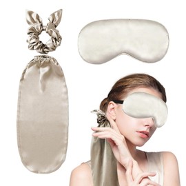 1 Piece Hair Care Cap, 1 Piece Elastic Hair Ring, 1 Piece Sleeping Eye Mask, Long Silk Sleeping Hair Cap, Blackout Eye Mask, Home Long Hair Protection Cap.