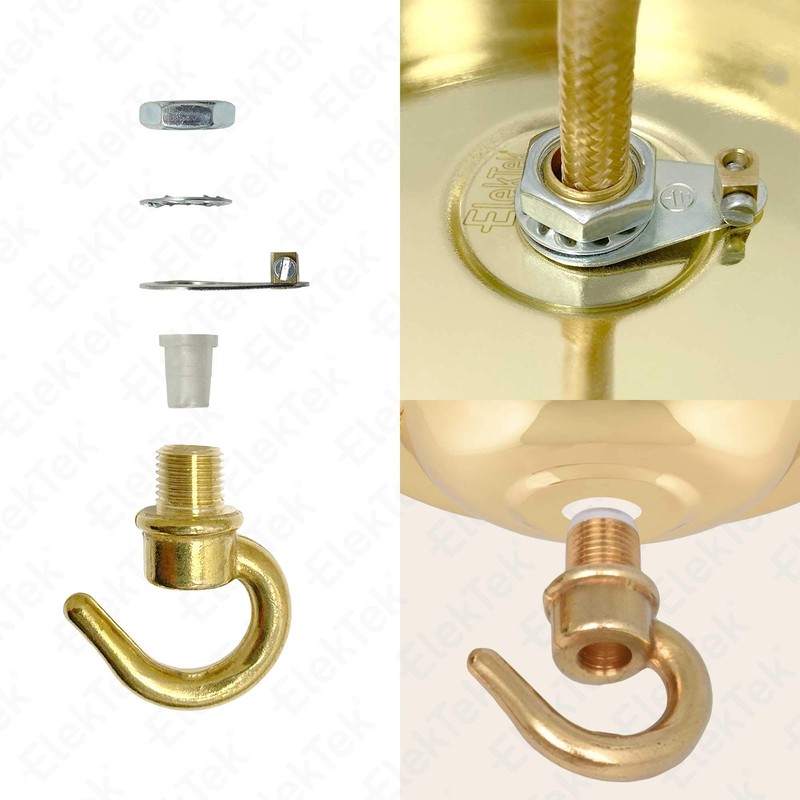 ElekTek 108mm Diameter Ceiling Rose with Hook Metallic Finishes Powder