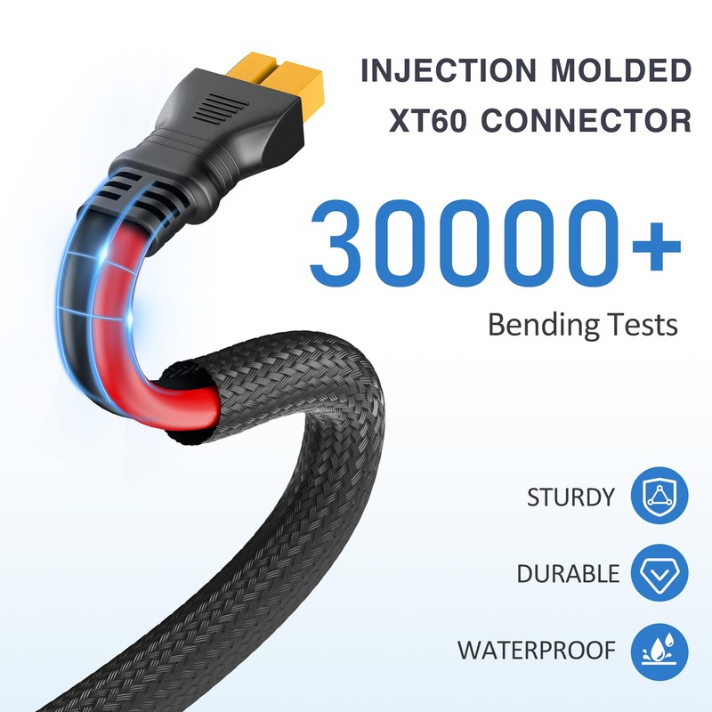 Naponal XT60 Extension Cable(10AWG 3FT), XT60 Male to Female Extension