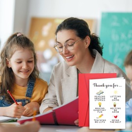Teacher Appreciation Gifts Cards with Envelope, Kindergarten Teachers Appreciation Card from Student, Lovely Teacher Thank You Cards, Teacher Retirement Gifts, Birthday Thank You Cards for Best Tcs
