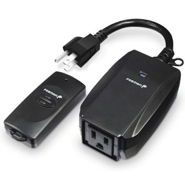 Fosmon Wireless Remote Control Outlet (2 Pack) Outdoor Electrical Outlet Switch Weatherproof Heavy Duty, 3-Prong Plug-in ETL Listed (Battery Included)