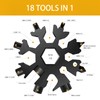 2 Pieces 18-in-1 Snowflake Multi-Tool with Carabiner and Key Ring,