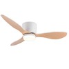GESUM 42" Flush Mount Ceiling Fan Light with 3 Colors,