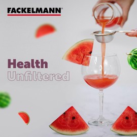 Fackelmann strainer, kitchen sieve made of stainless steel, fine mesh colander with plastic handle insert (colour: White/Silver), Quantity: 1 piece.