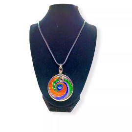 Murano Millefiori  Round pendant necklace