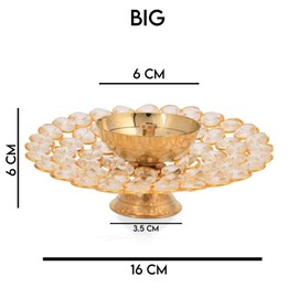 Biggest Brass Crystal Oil Akhand Lamp Diya for Diwali Decoration & Pooja | Traditional Indian Oil Lamp | Festival Home Decor | Perfect Gift, Thankgiving - Pack of 1 (Size: 16 x 6 cm)