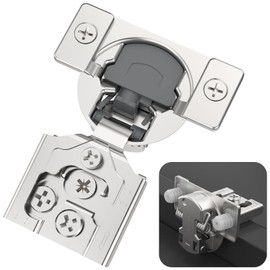 Chibery 10 Pack 3/4" Overlay 3D Soft Close Concealed Kitchen Cabinet Hinge for Face Frame Door, Pre-Assembled Easy-on Dowels, Self Closing Hidden Satin Nickel, 105° Open Concealed Stainless Steel