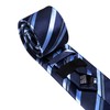 Barry.Wang Men's Silk Business Ties with Handkerchief Cufflink Stripes Plaid