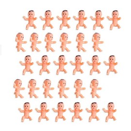 CCINEE 60 Pieces 1 Inch Mini Plastic Babies for Baby Shower Games Bulk Tiny King Cake Babies Figurines for Ice Cube Game Party Decorations Table Scatter