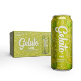 Gelato Lime Sparkling Water - Oxygenated Sparkling Water Packaged in Aluminum Cans - 12 pack (16 fl oz cans)