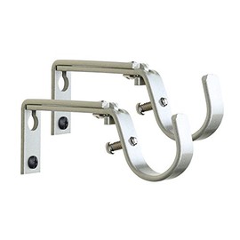 Meriville Set of 2 Curtain Drapery Rod Bracket for 1 1/4-Inch Rod, Adjustable (Pewter)