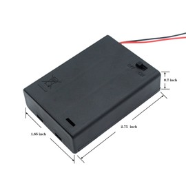 Lpdphanxfkx Soporte de batería AA de 3 ranuras, 6 unidades, caja de batería, soporte de batería de 4,5 V, funda de batería AA, con cables e interruptor para bricolaje y mantenimiento