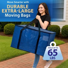 ClearSpace Extra Heavy Duty Moving Bags with Zipper, 8 Pack – 8 Pack, Blue