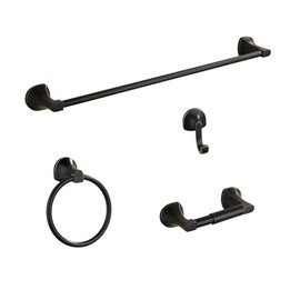 BGL Bathroom Hardware Set Oil-Rubbed Bronze Adjustable Bath Towel Bar 4-Piece Bathroom Accessory Set Wall Mounted Robe Hook Toilet Paper Holder Towel Ring Towel Bar Racks-ORB
