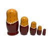 Volga Matryoshka 5 Piece Set of 5 from Semenov Yellow/Brown