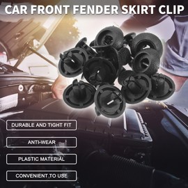 TUCKBOLD Car Front Fender Skirt Clip for Toyota 4Runner 2010-2020 Durable No.9046707211 | Bumper Push Type Plastic Retainer Rivets Black 10 Pcs