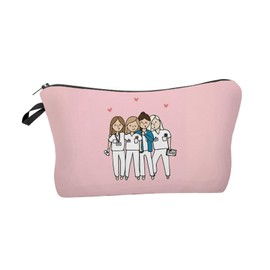 MagiDeal Women Cosmetic Bag Toiletry Bag Pouch Portable Large Capacity Travel Makeup Bag Storage Case for Makeup Bathroom Nurses Gift, Pink