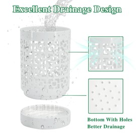 pavtner Orchid Pots with Holes 4 Inch, Ceramic Orchid Pot for Repotting with Saucers,More Ventilation hole Easy breathing, Plant Pot for Repotting Orchids and Other Flowers - Indoor/Outdoor White