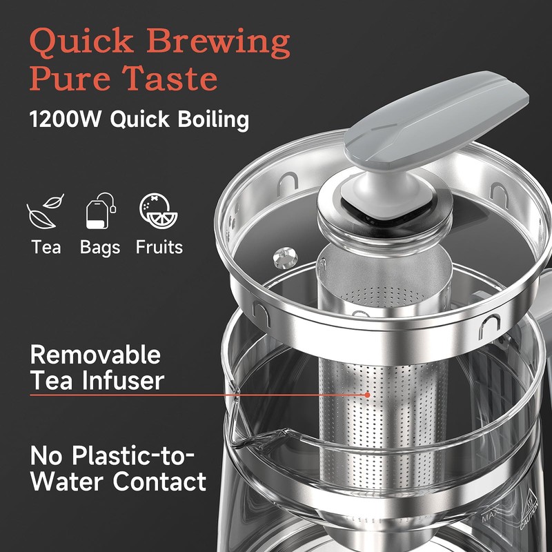 ICOOKPOT Hot Electric Kettle with Tea Infuser and Temperature Control,