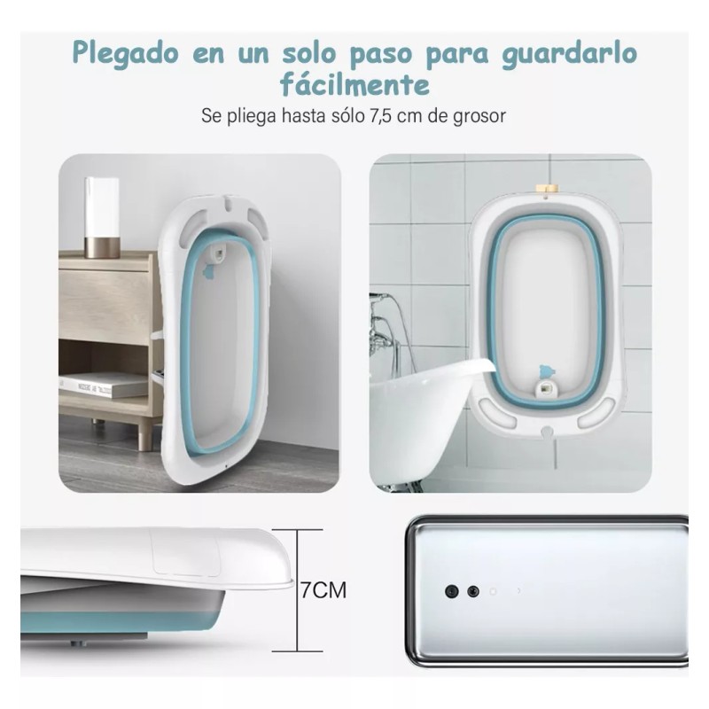 NS Bañera Tina De Baño Para Bebe Plegable Antideslizante+cojín