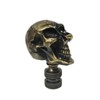 Lamp Finial-Skull-Aged Brass Finish, Highly Detailed Metal Casting